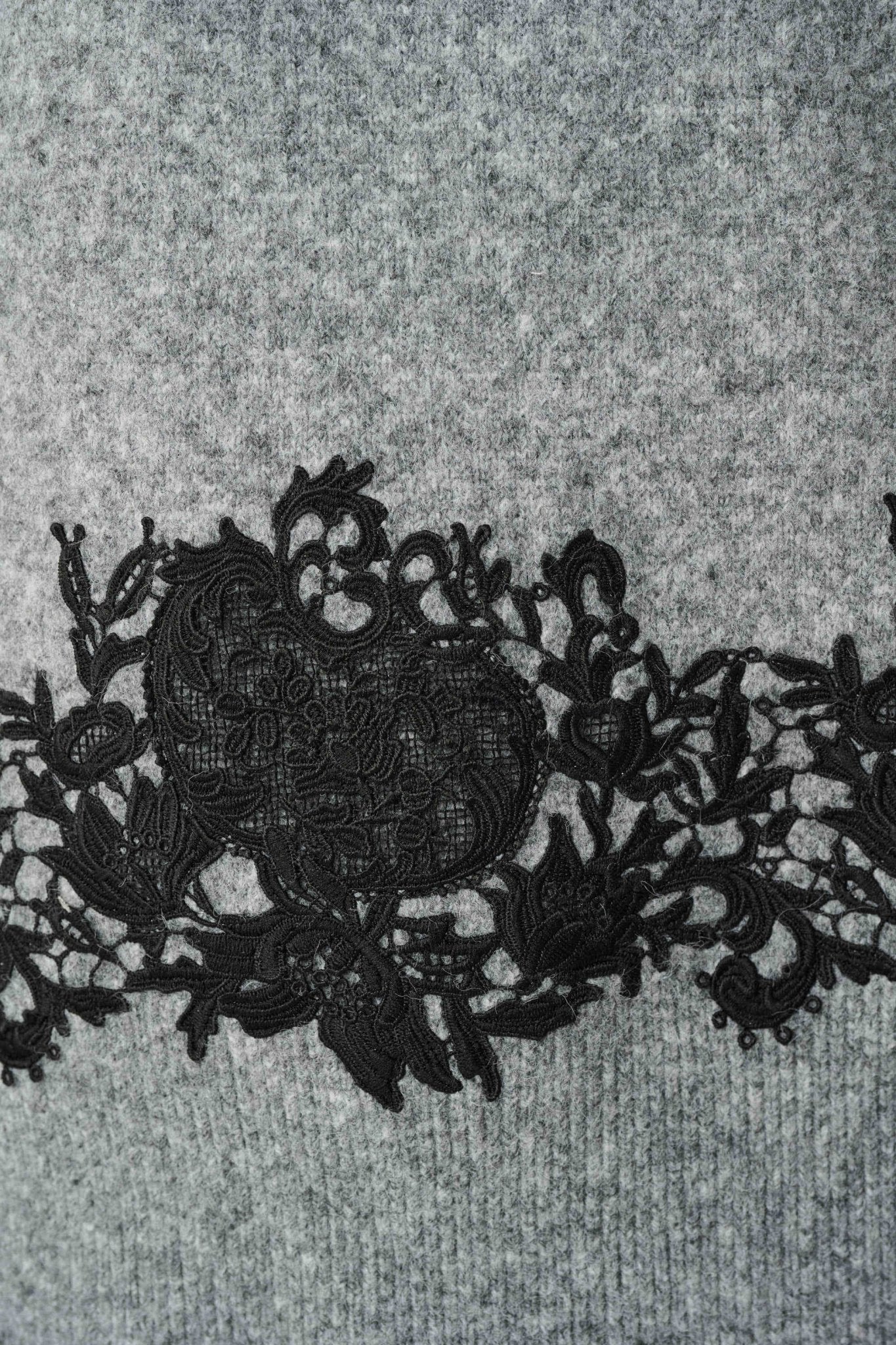 Lace Applique Mock Neck SweaterSweatersPosh Boutique
