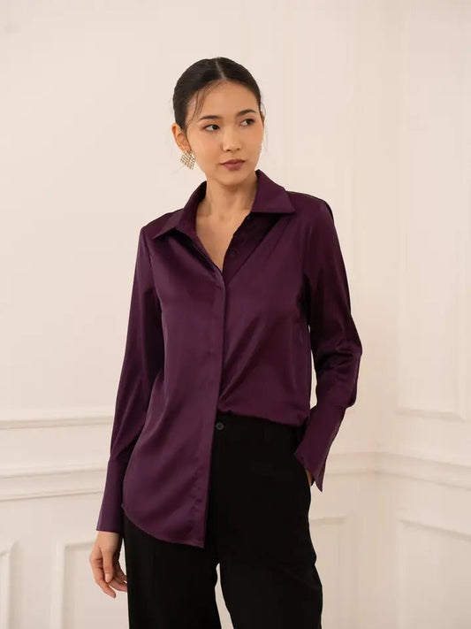 Léa Plum Satin BlousePosh Boutique