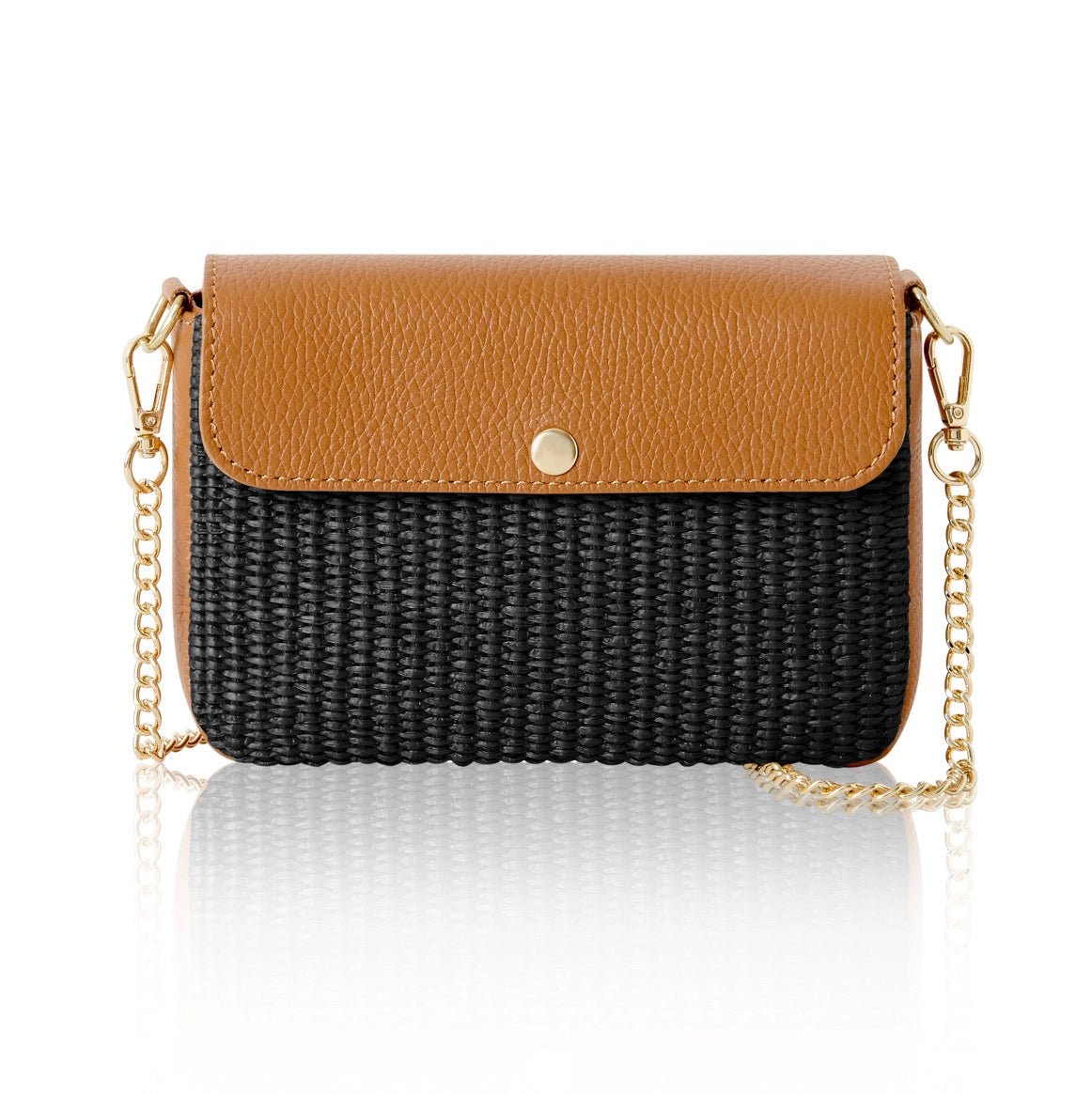 Leather & Raffia Crossbody BagHandbagsPosh Boutique