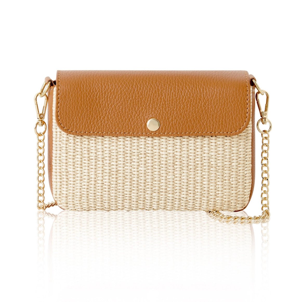 Leather & Raffia Crossbody BagHandbagsPosh Boutique