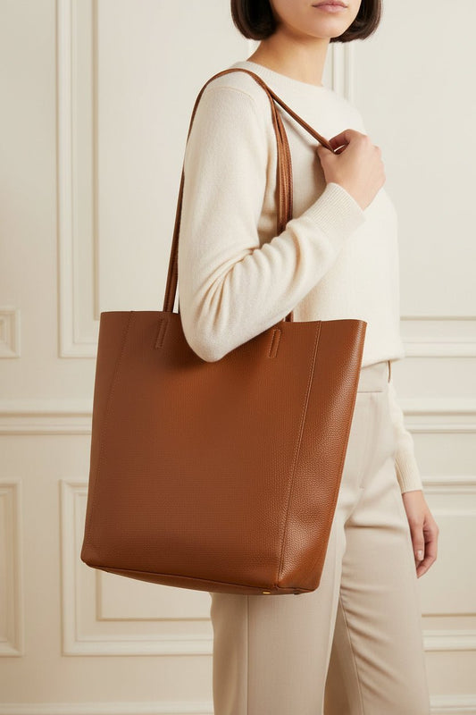 Leather Shopping TotePosh Boutique