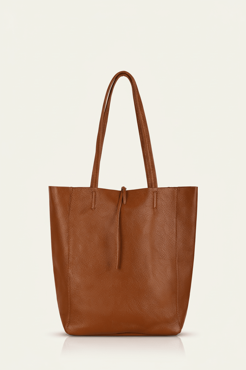 Leather Shopping TotePosh Boutique