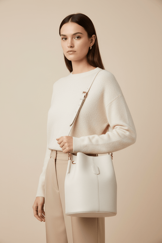 Leather Shoulder Bucket BagHandbagsPosh Boutique