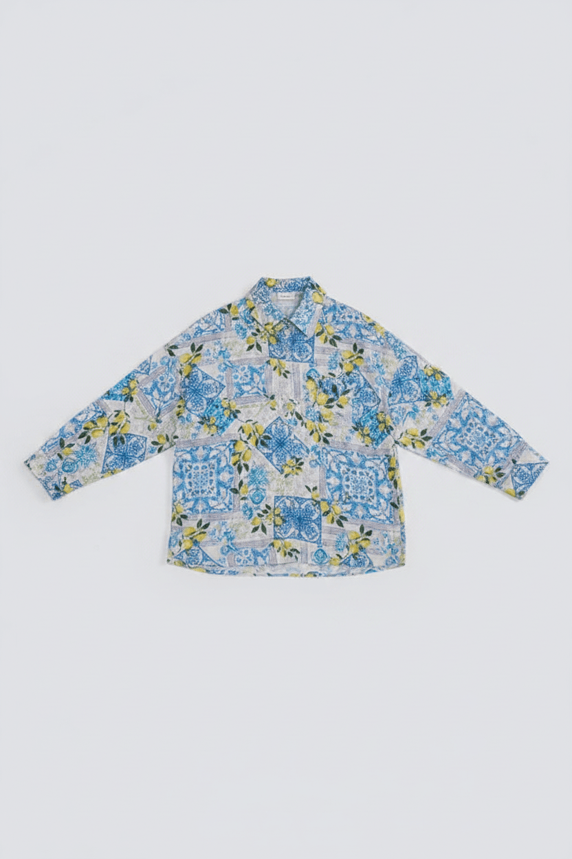 Lemon Print Oversized ShirtTopsPosh Boutique