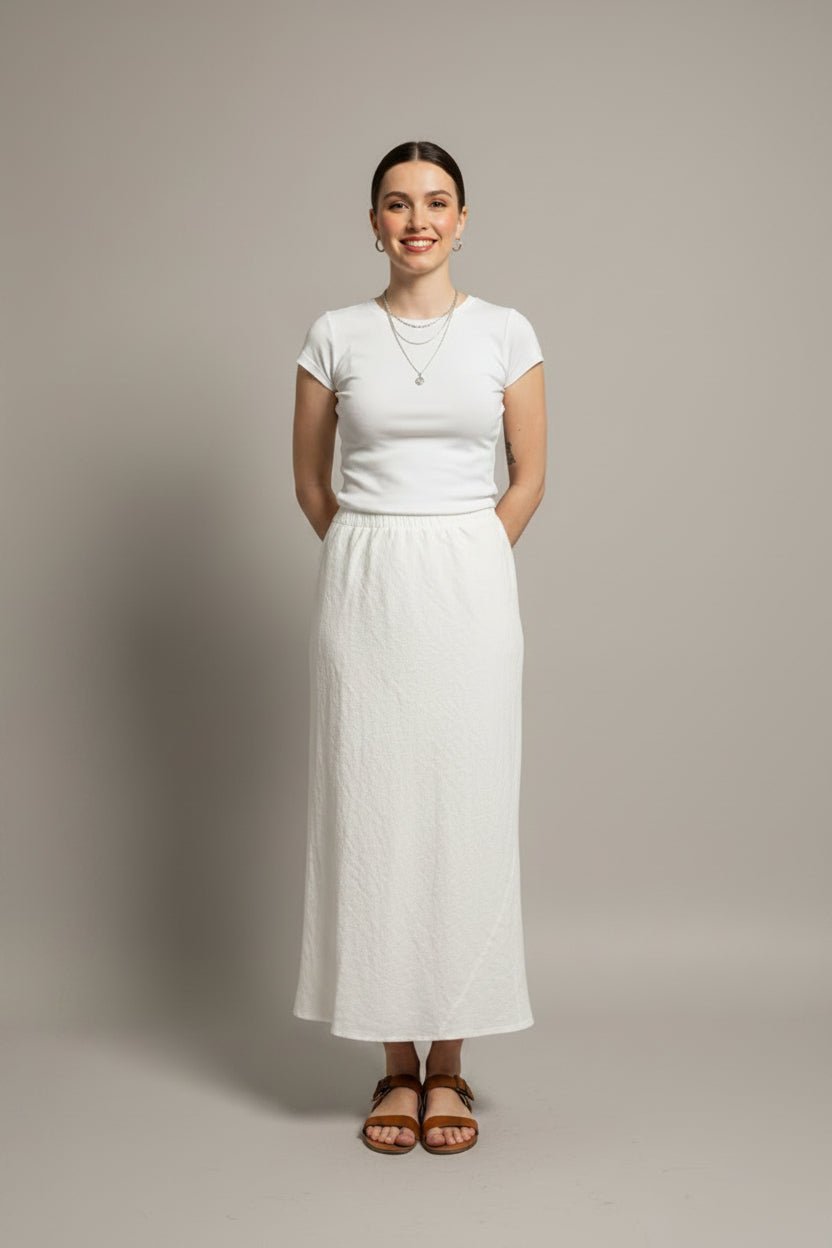 Linen Bias Maxi SkirtPosh Boutique
