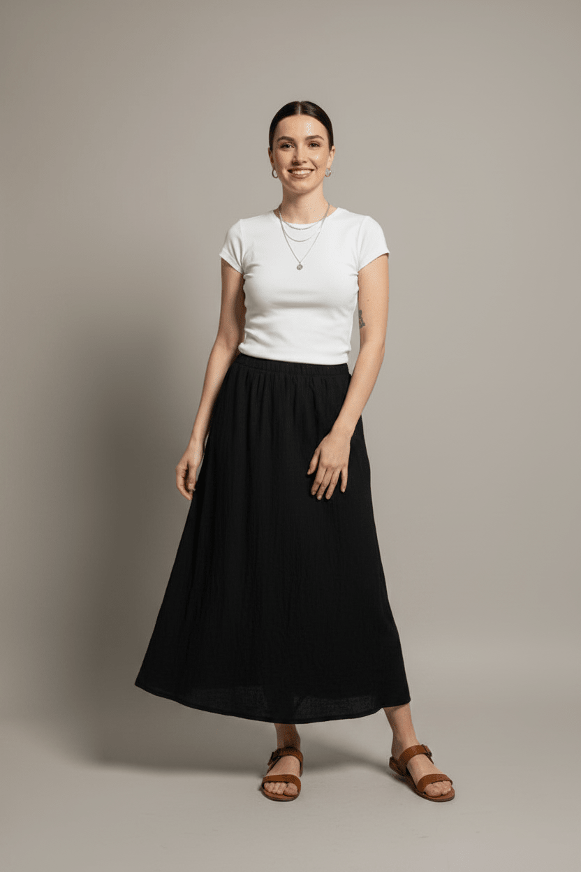 Linen Bias Maxi SkirtPosh Boutique