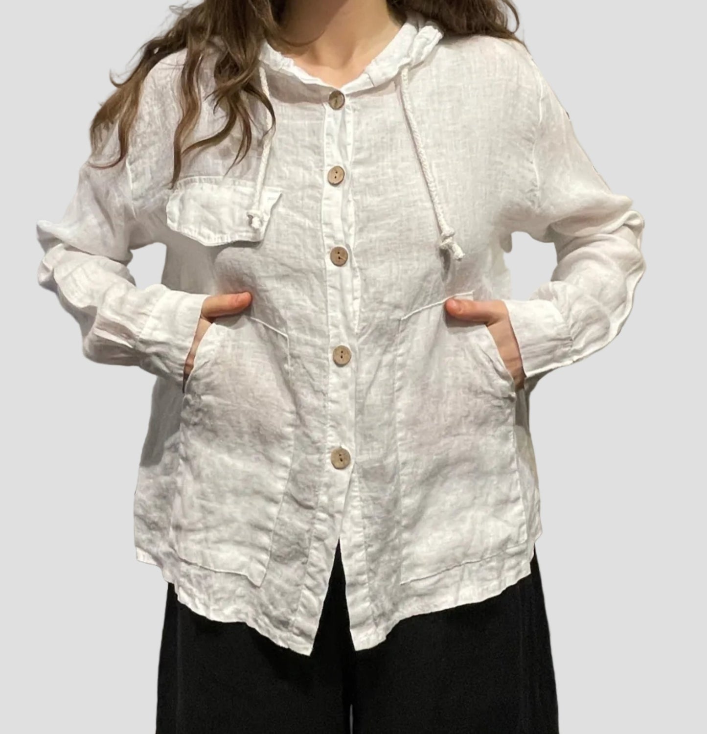 Linen HoodieTopsPosh Boutique