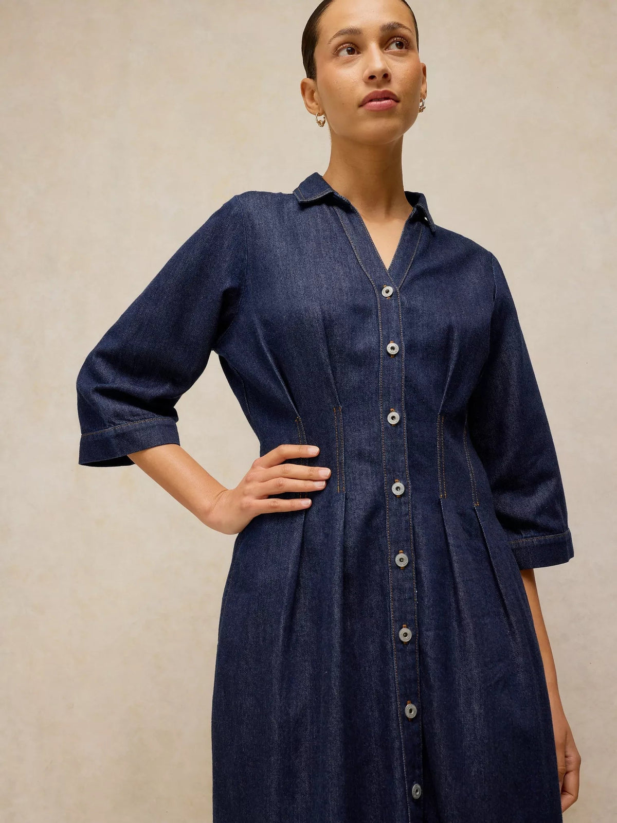 Luna Denim Pleat DressPosh Boutique
