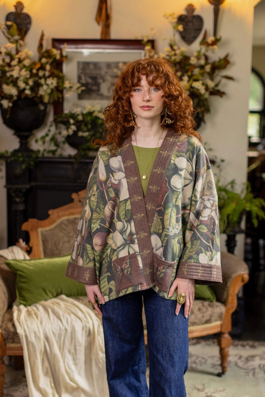 Market of Stars Fleur De Lune Fleece Cottage Kimono JacketJacketsPosh Boutique