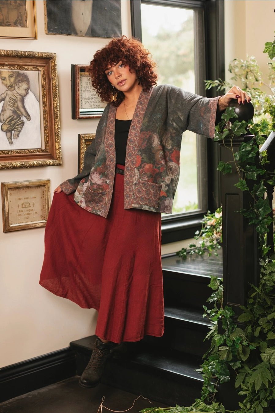 Market of Stars Flight of Fancy Fleece Cottage Kimono JacketJacketsPosh Boutique