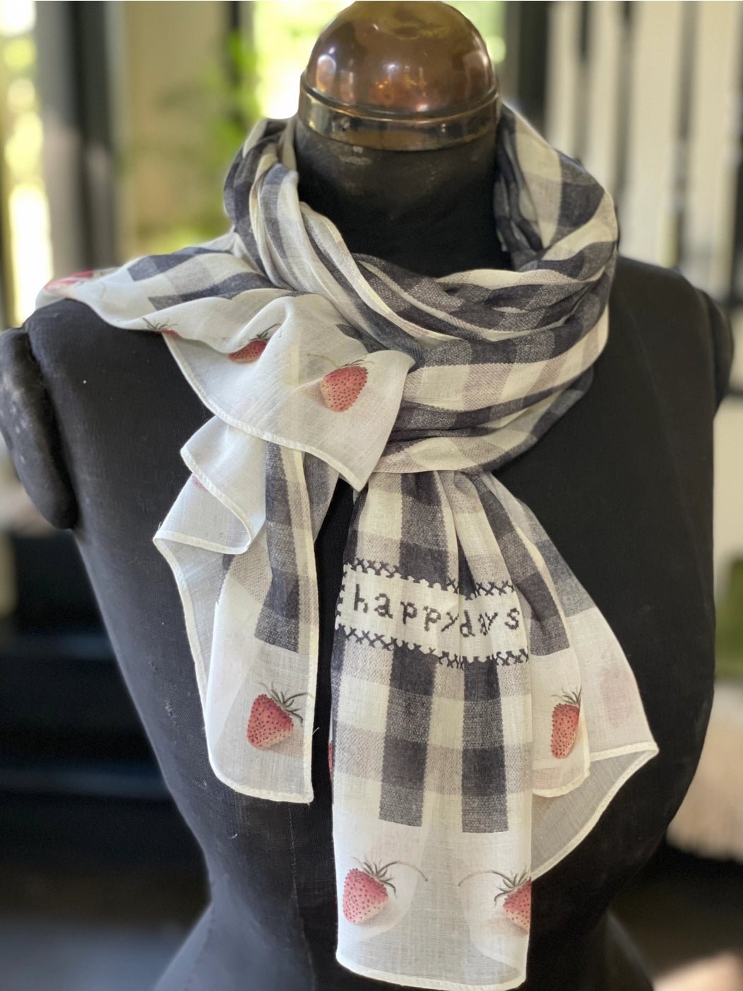 Market of Stars Happy Days Strawberries ScarfScarvesPosh Boutique