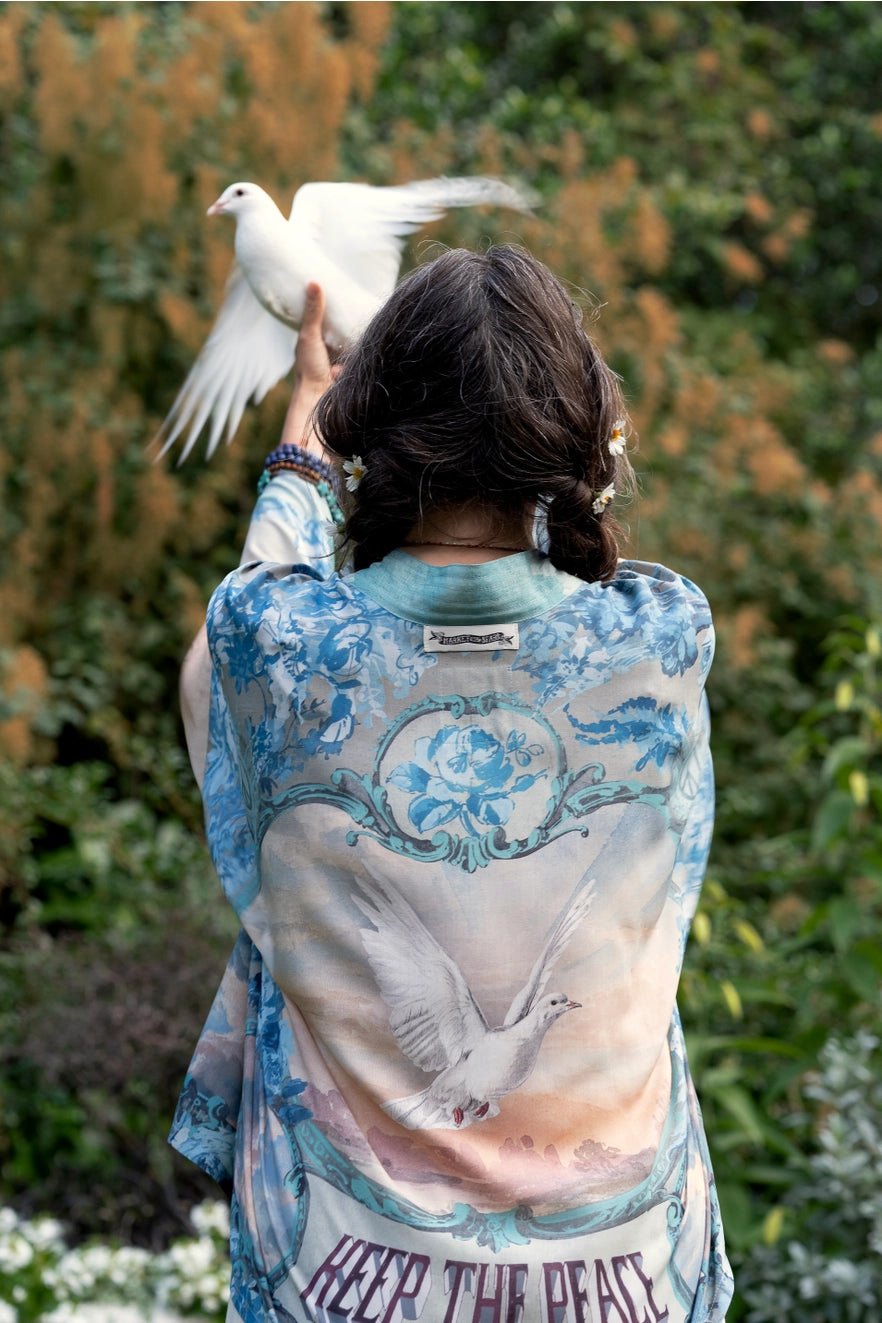 Market of Stars Peace Out Cropped KimonoJacketsPosh Boutique