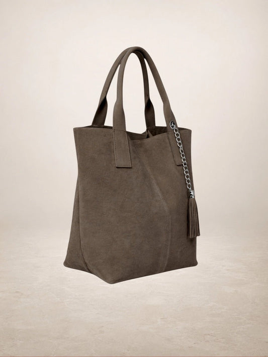 Marley Coffee Suede Tote BagHandbagsPosh Boutique