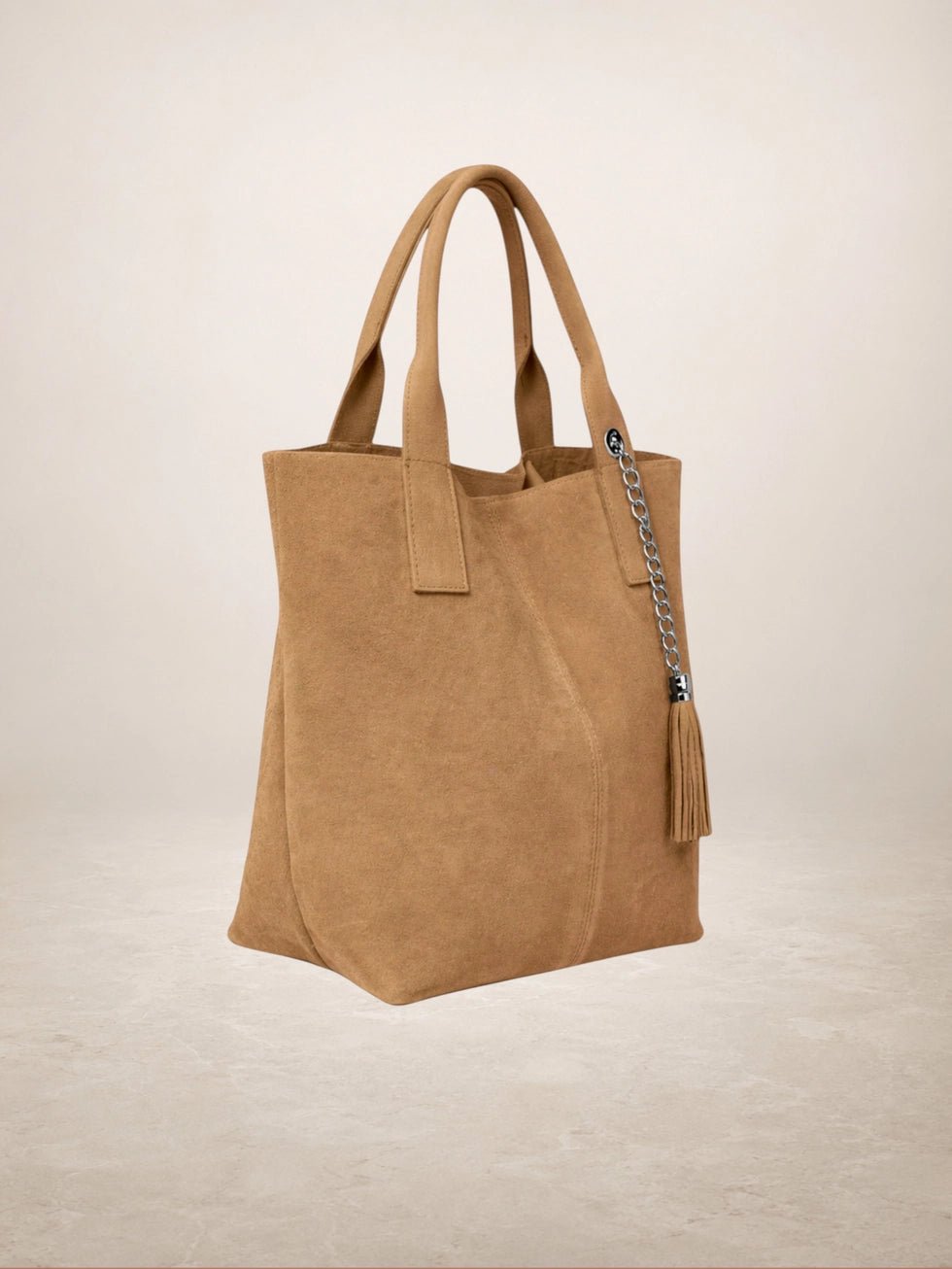 Marley Latte Suede Tote BagHandbagsPosh Boutique