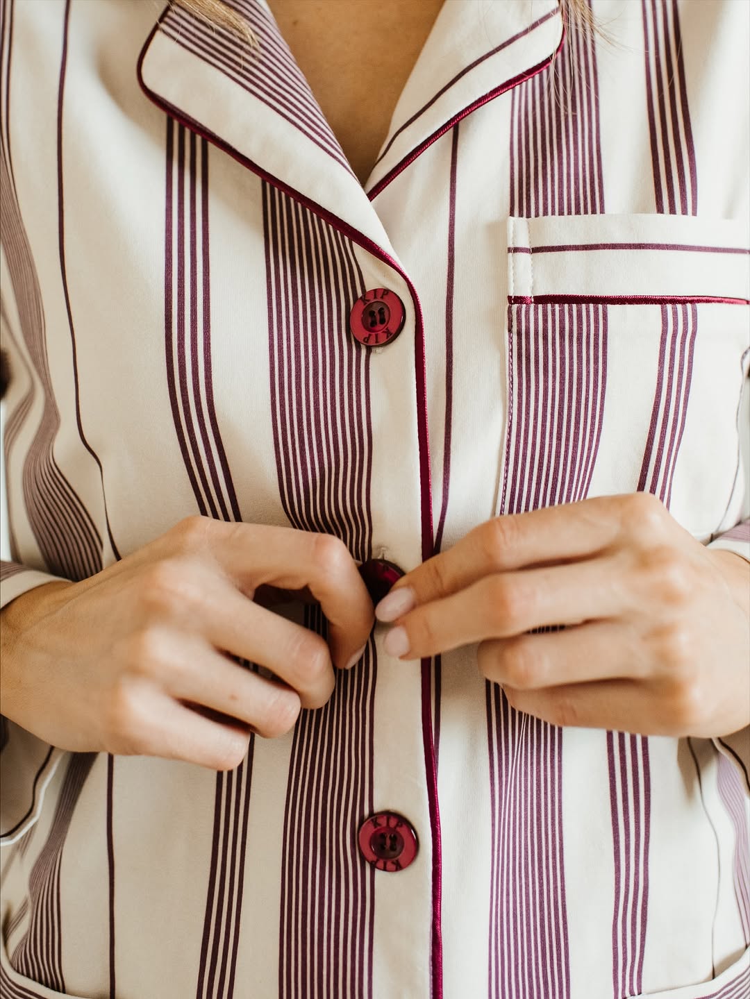 Merlot Stripe PJ SetSleepwearPosh Boutique