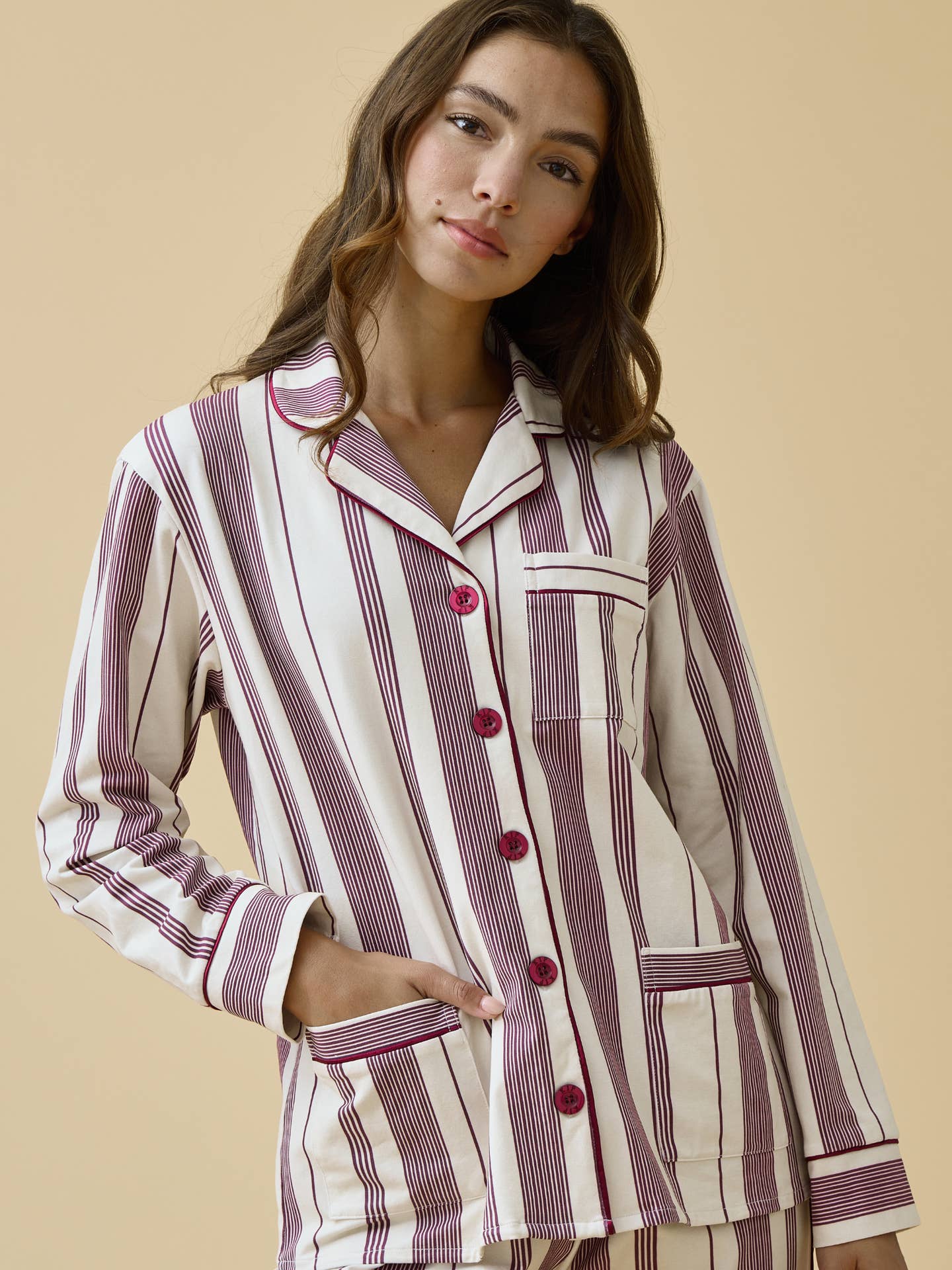 Merlot Stripe PJ SetSleepwearPosh Boutique