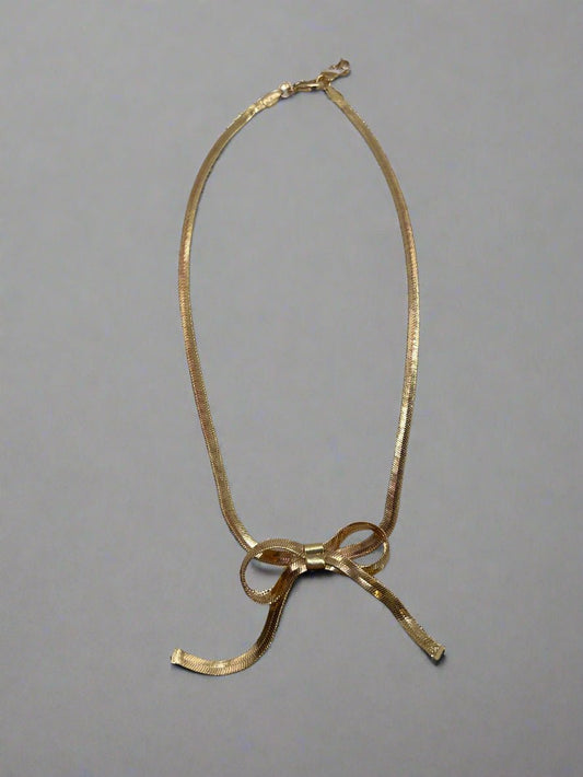 Merx Bow Snake Chain NecklaceJewelryPosh Boutique