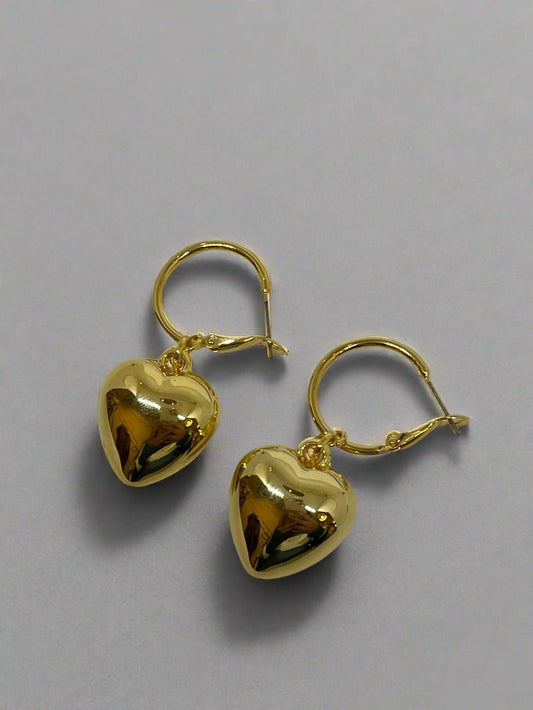 Merx Jumbo Gold Heart HoopsJewelryPosh Boutique