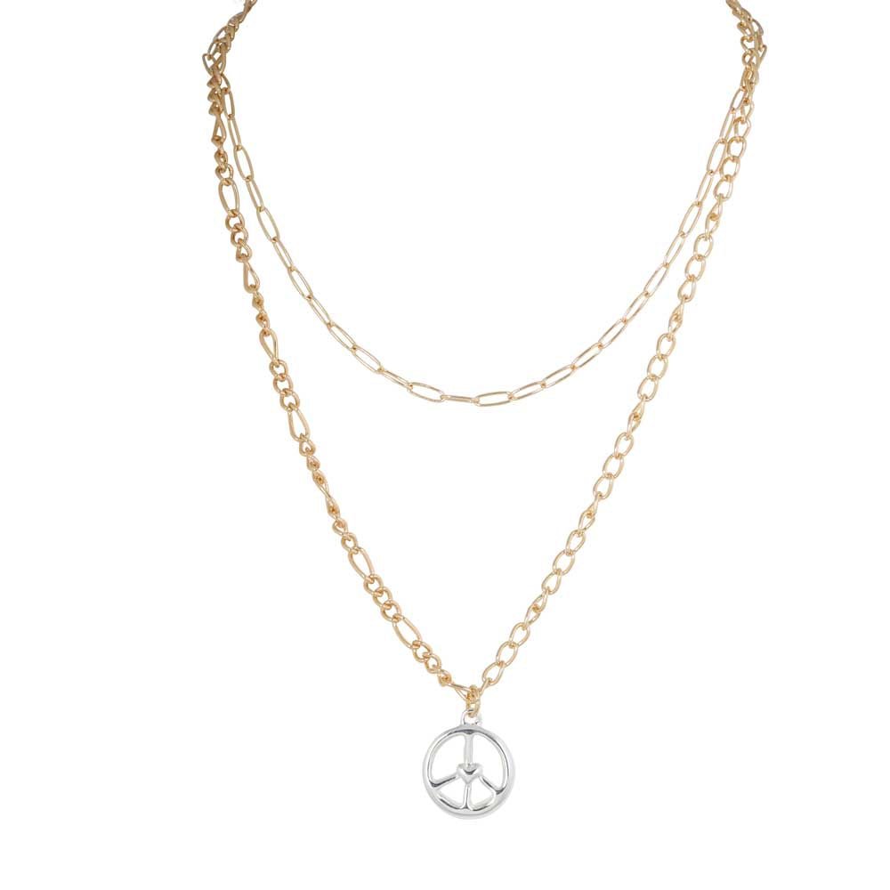 Merx Layered Peace NecklaceJewelryPosh Boutique