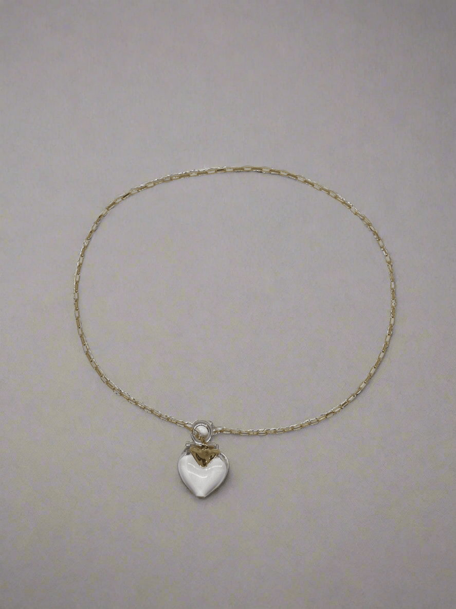Merx Long Crystal Heart NecklaceJewelryPosh Boutique