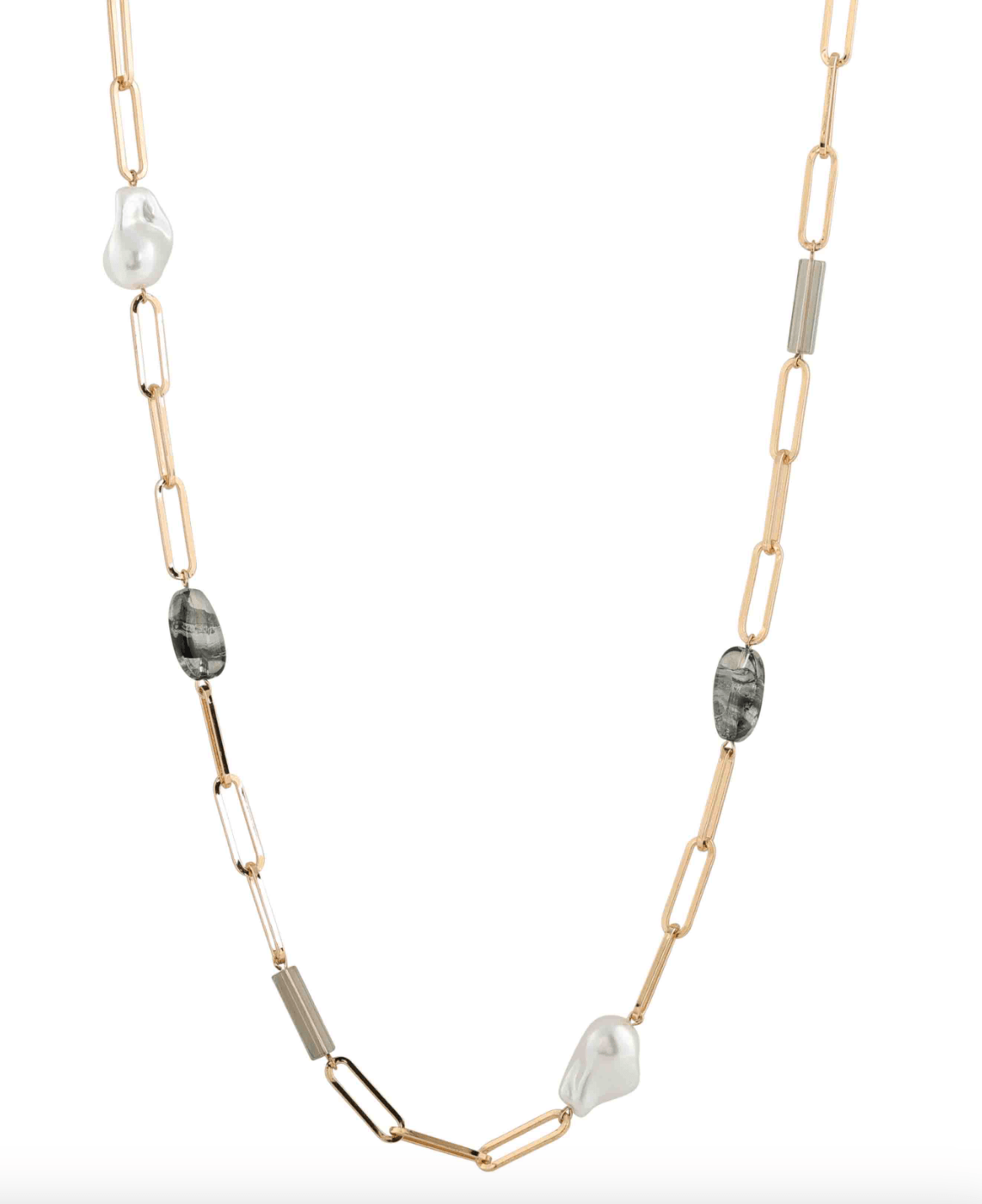 Merx Pearl + Beaded Chain NecklaceJewelryPosh Boutique