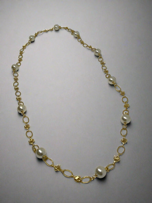 Merx Pearl & Circle Chain NecklaceJewelryPosh Boutique