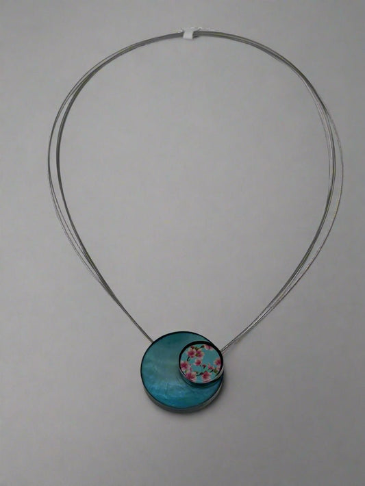 Merx Sakura Cherry Blossom Circle NecklaceJewelryPosh Boutique