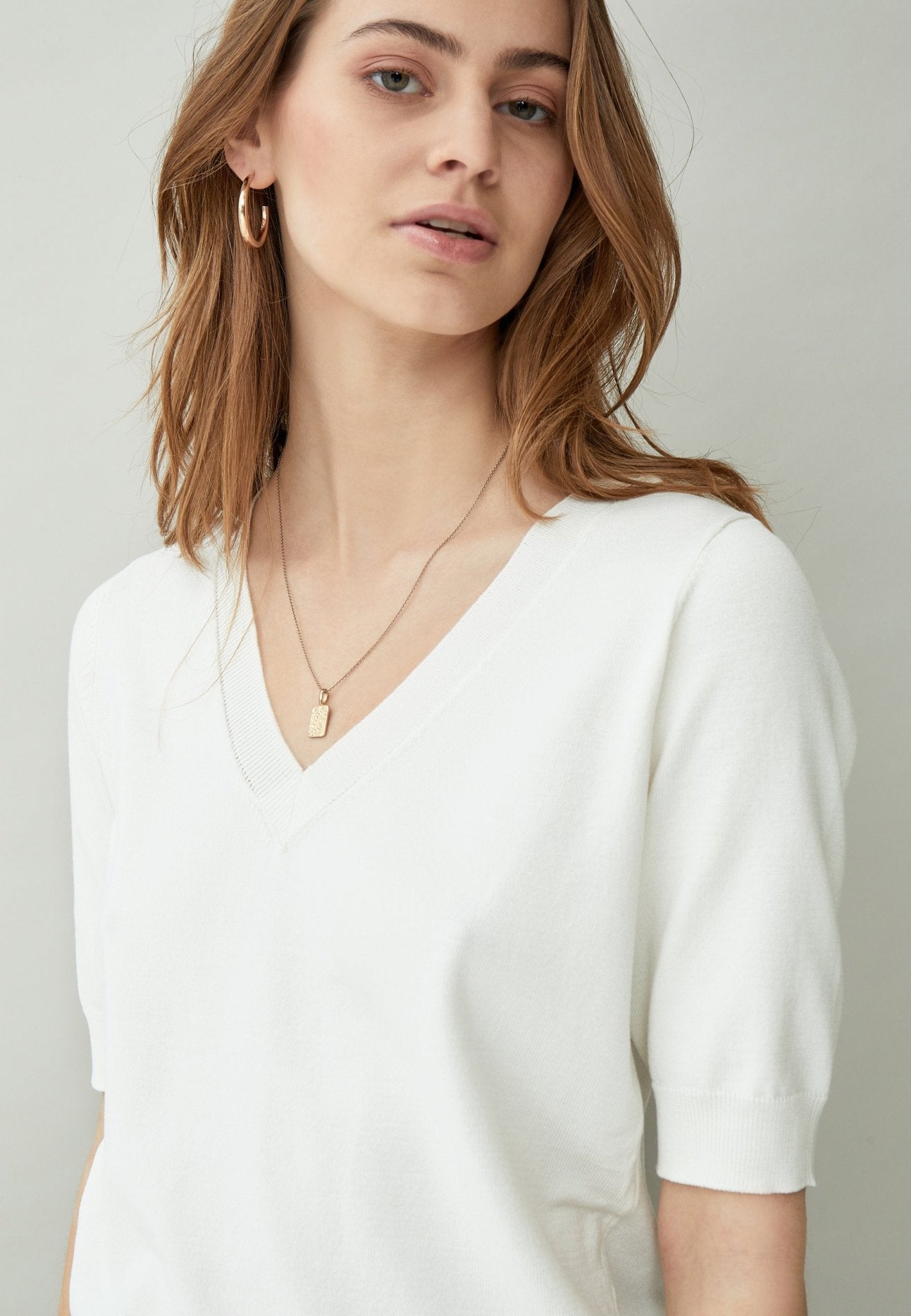 Milla V - Neck Knit TeePosh Boutique