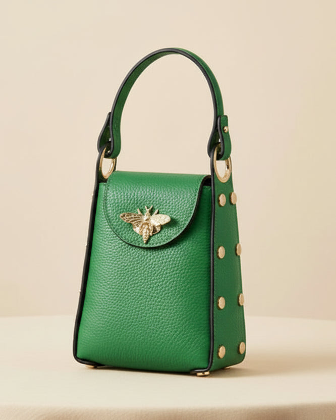 Mini Leather Emerald Bee BagPosh Boutique