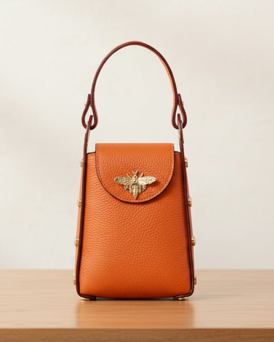 Mini Leather Rust Bee BagPosh Boutique
