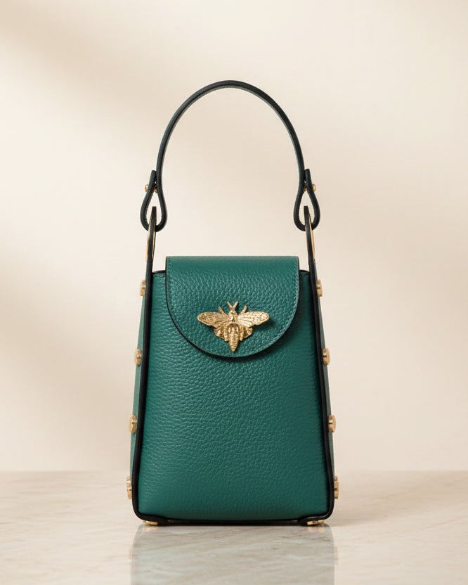 Mini Leather Teal Bee BagPosh Boutique