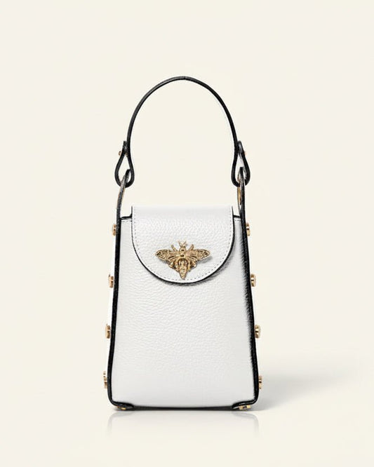 Mini Leather White Bee BagPosh Boutique