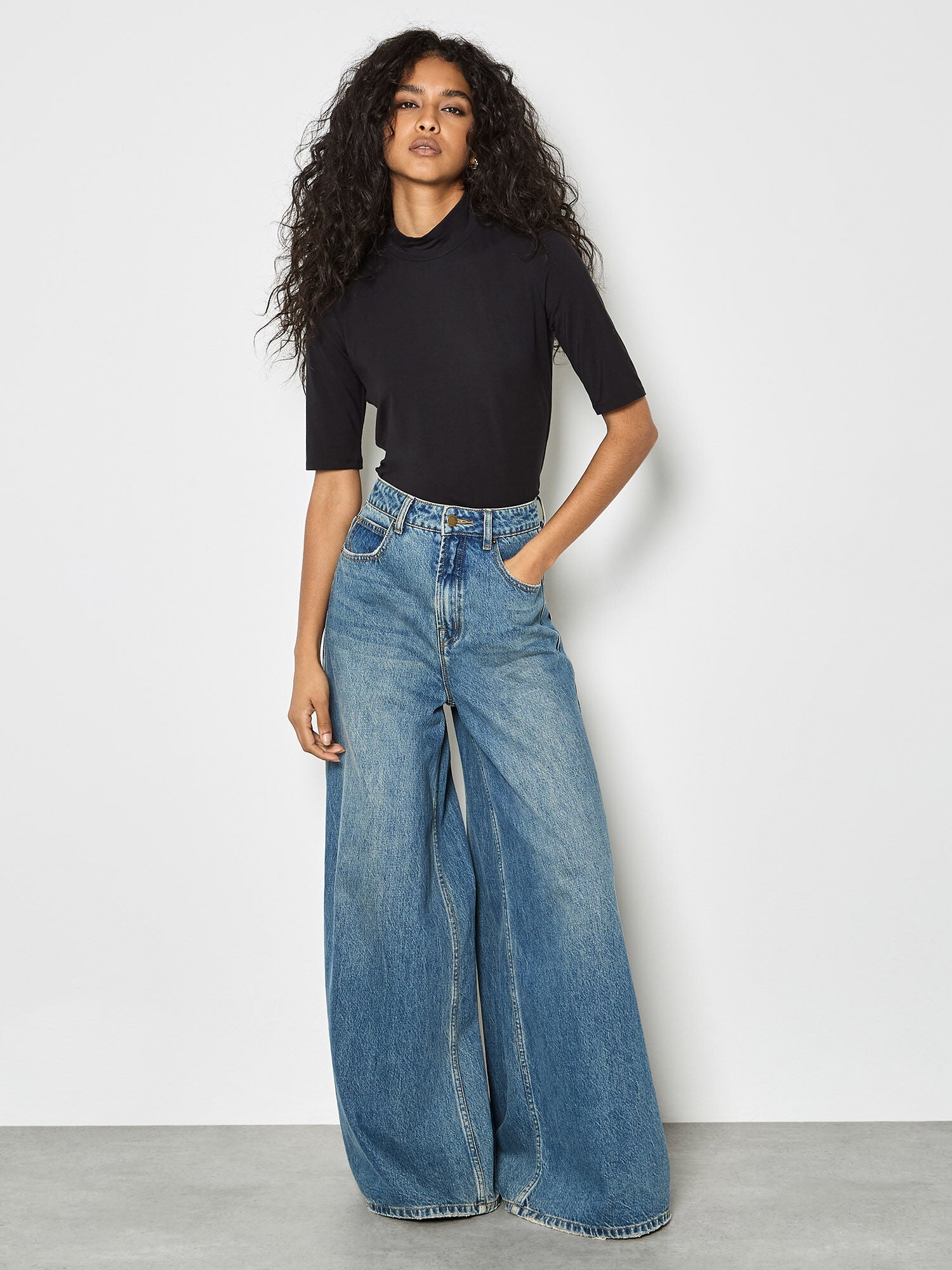 Mock Neck Elbow TeeTopsPosh Boutique