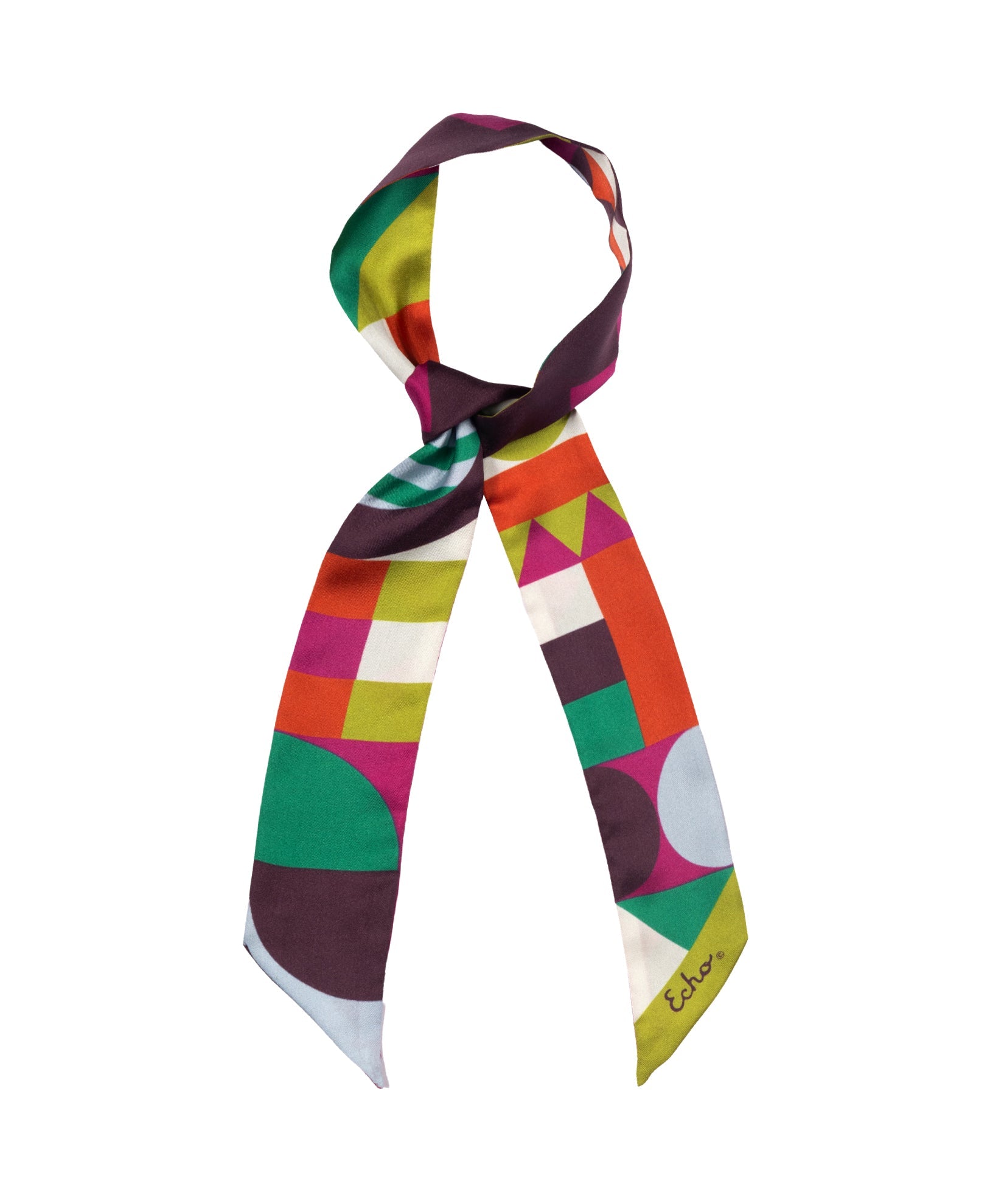 Modernist Geo Silk Ribbon ScarfPosh Boutique