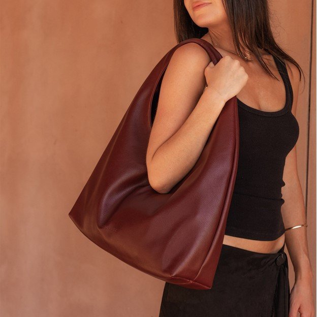 Monaco Shoulder Bag - BurgundyHandbagsPosh Boutique
