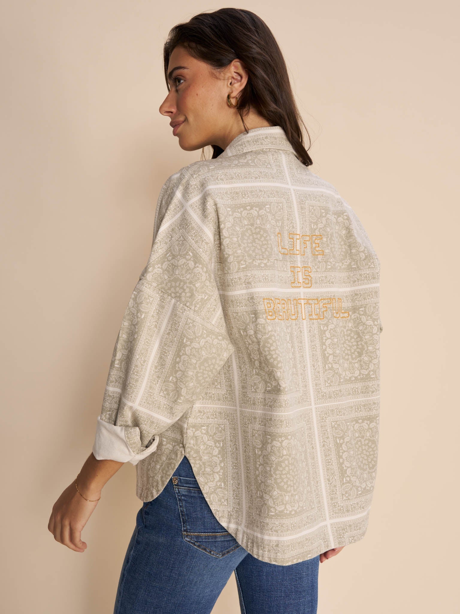 Mos Mosh Tia Bandana ShacketTopsPosh Boutique