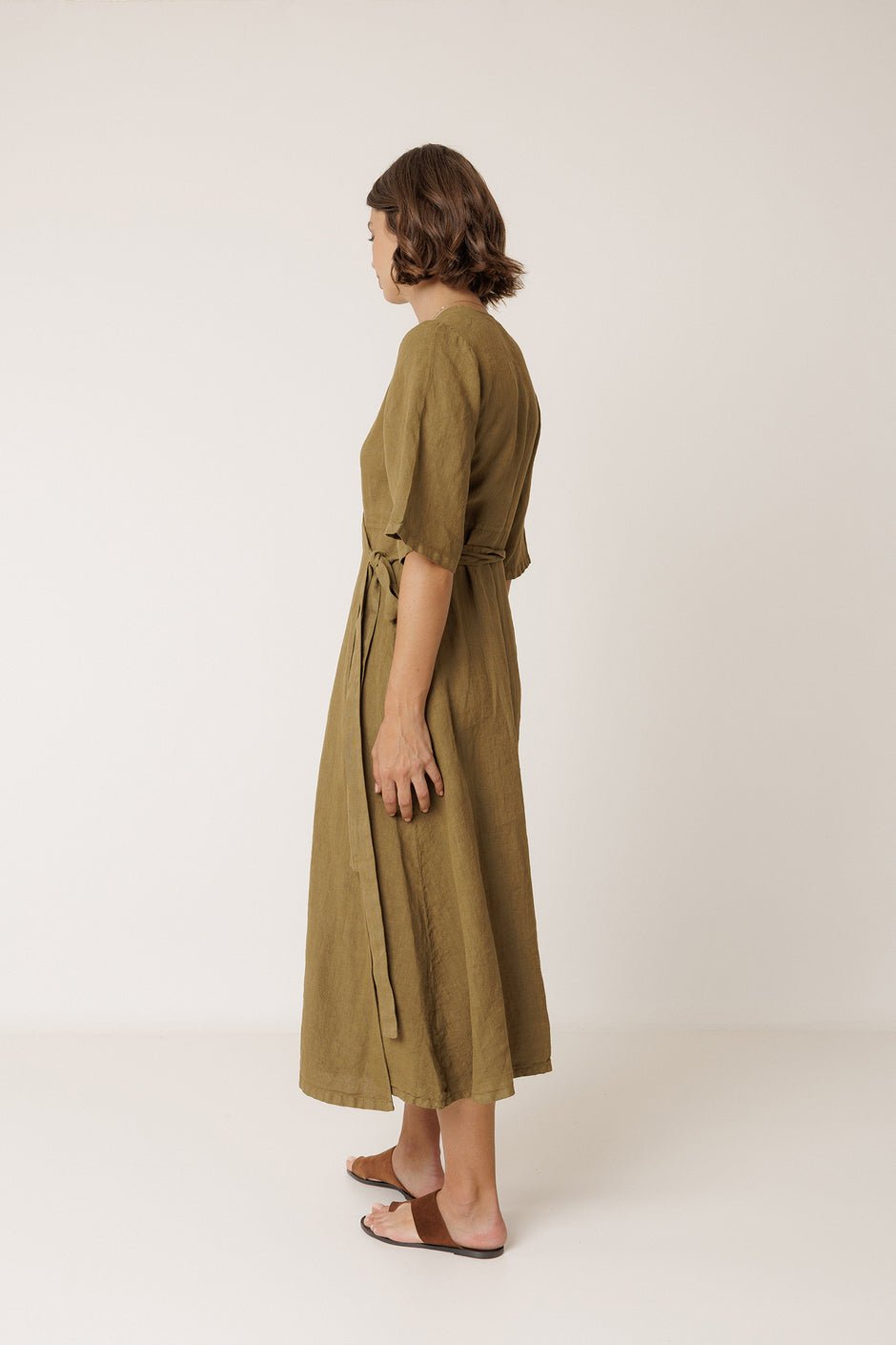 Olive Wrap DressPosh Boutique