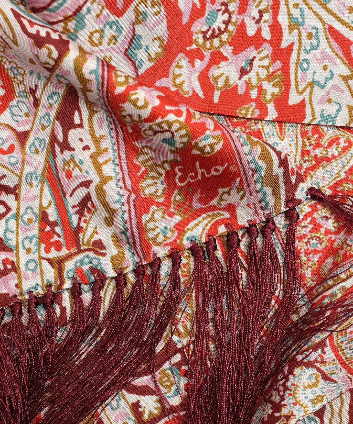 Paisly Silk Fringe ScarfScarvesPosh Boutique