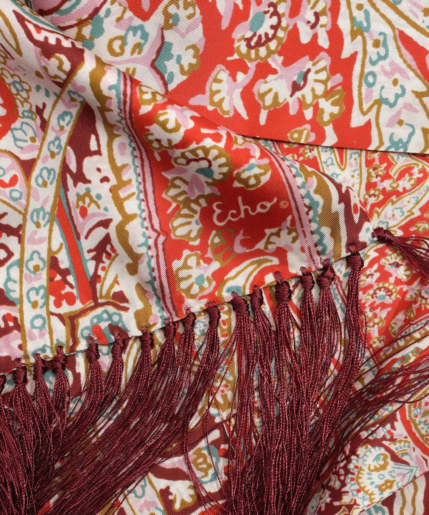 Paisly Silk Fringe ScarfScarvesPosh Boutique
