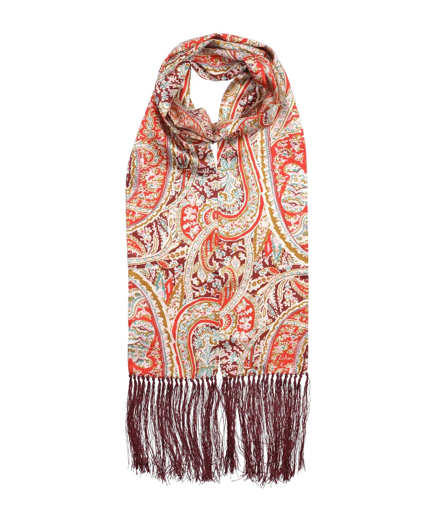 Paisly Silk Fringe ScarfScarvesPosh Boutique