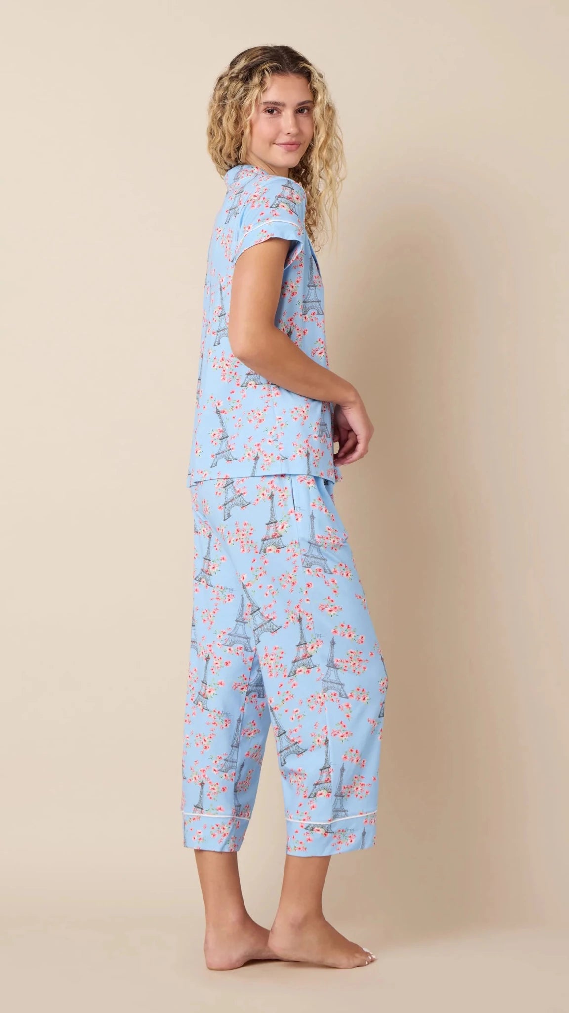 Petals Over Paris Capri PajamaSleepwearPosh Boutique