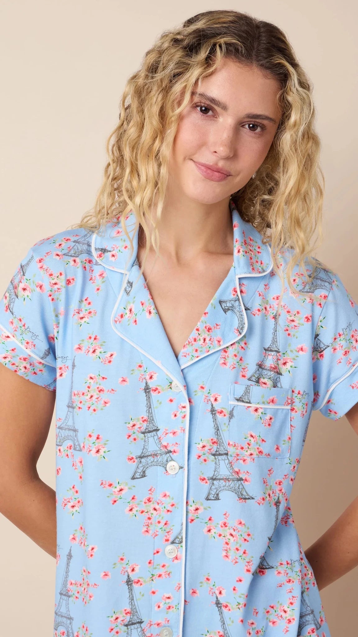 Petals Over Paris Capri PajamaSleepwearPosh Boutique