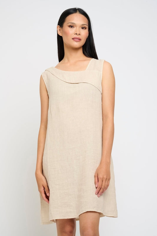Pistache Asymmetrical Linen DressDressesPosh Boutique