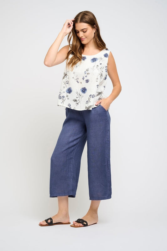 Pistache Floral Linen TopTopsPosh Boutique