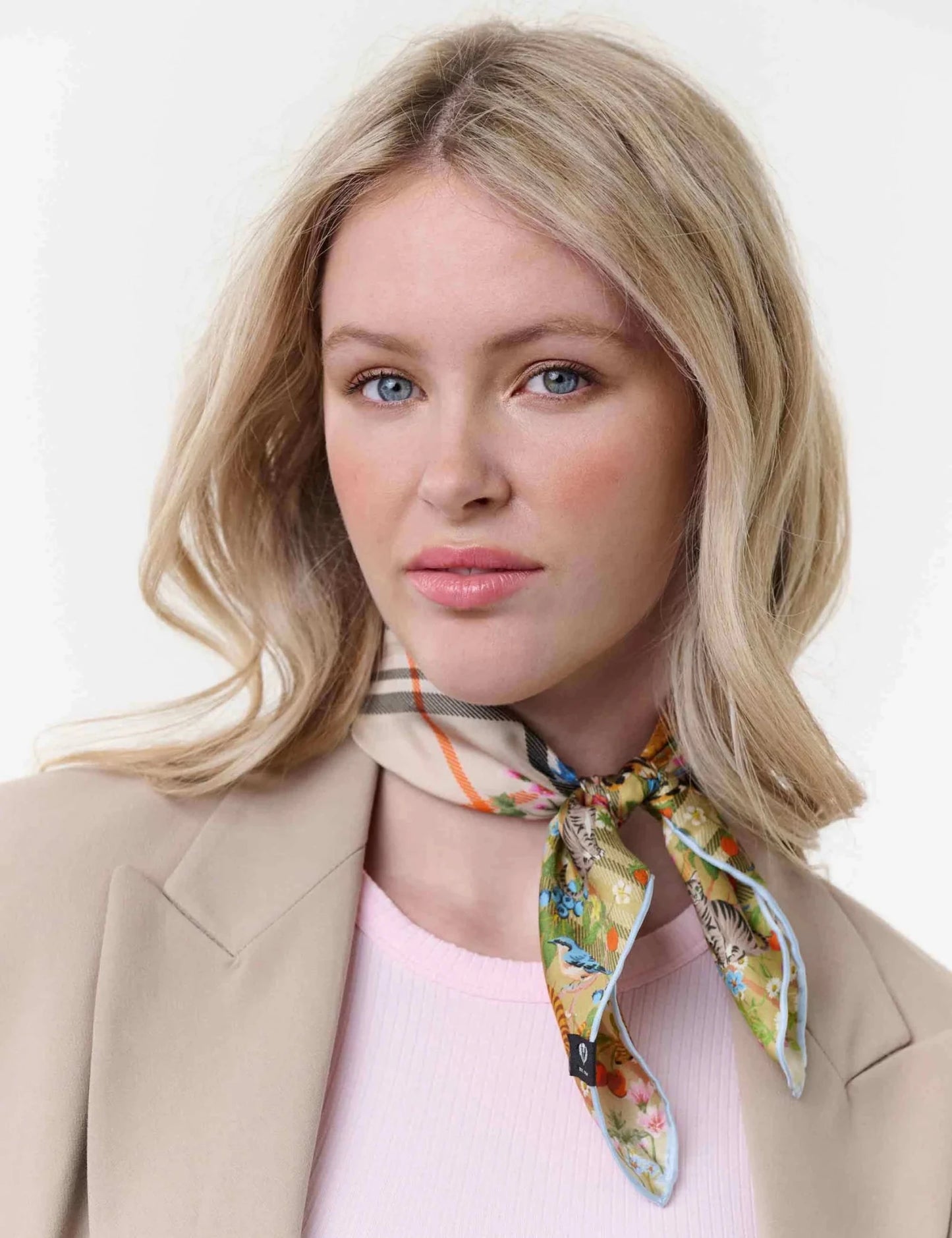 Plaid And Animal Print Silk SquareScarvesPosh Boutique