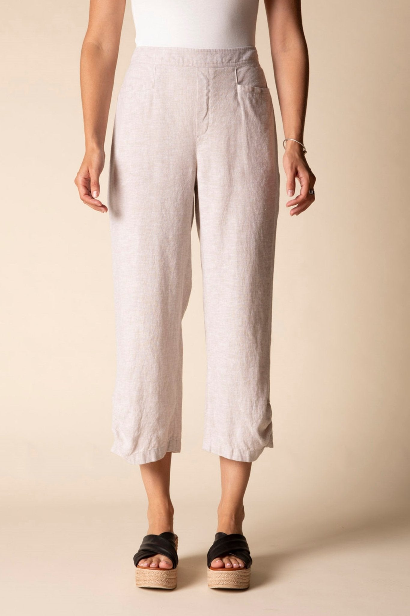 Pleat Button CapriPosh Boutique