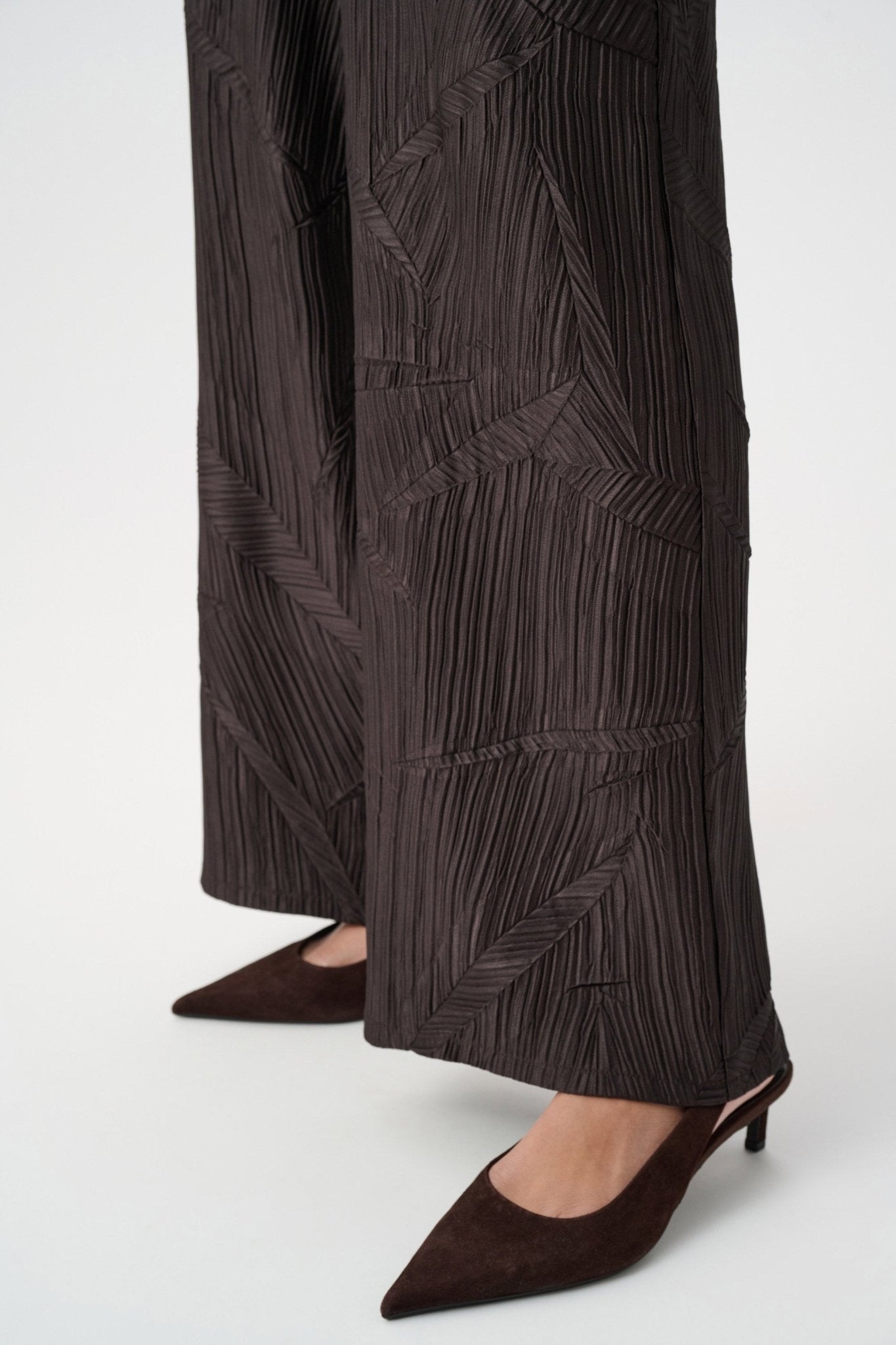 Pleated Satin Pull - On Wide - Leg PantsBottomsPosh Boutique