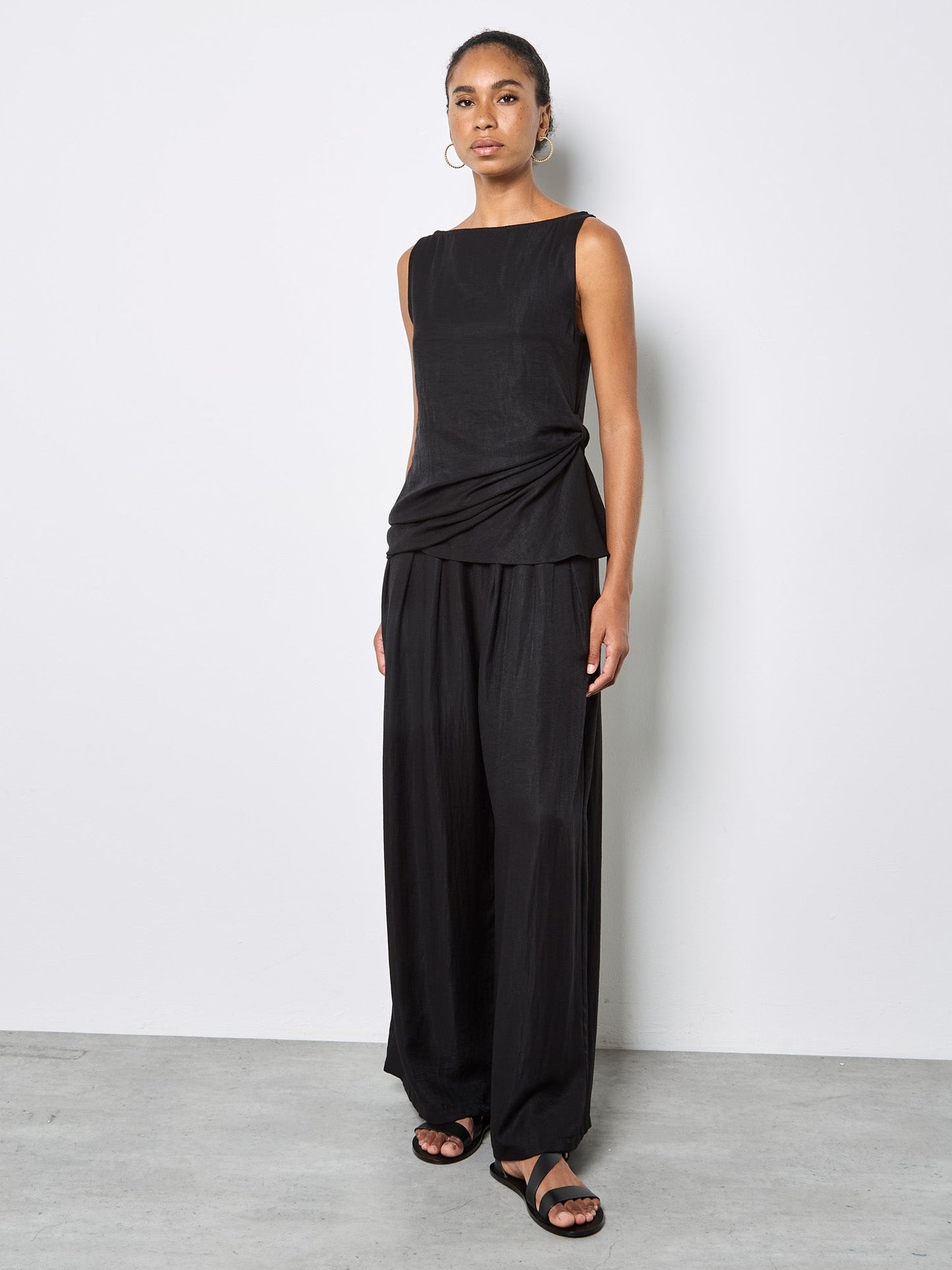 Pleated Twill TrousersPantsPosh Boutique