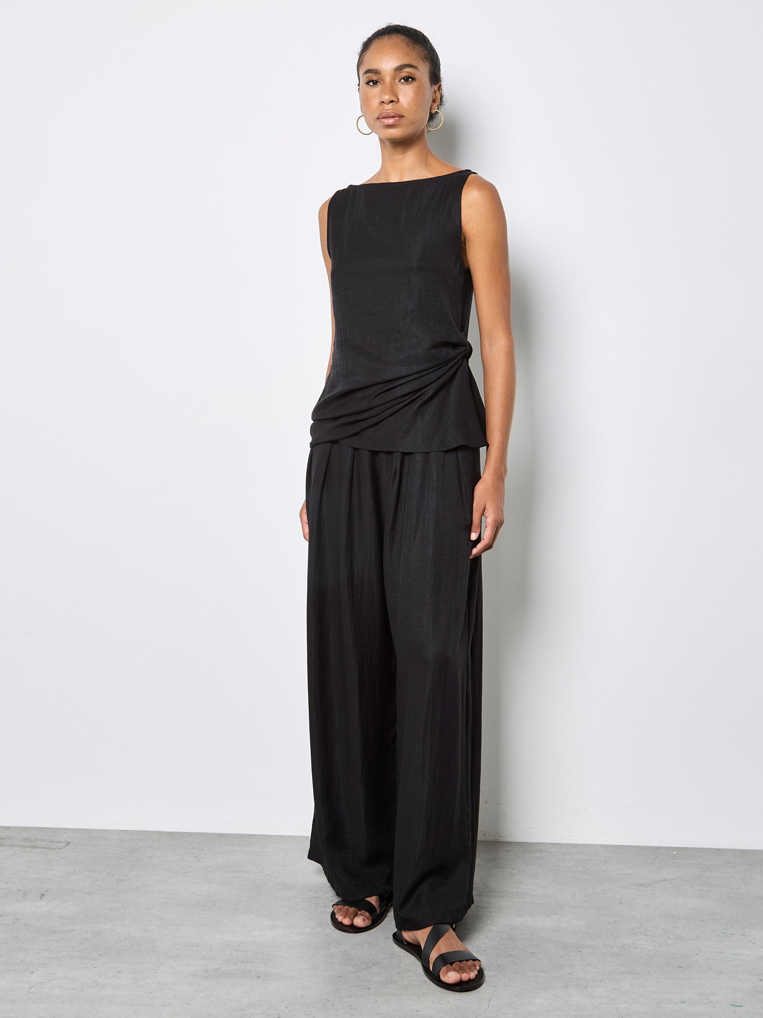 Pleated Twill TrousersPantsPosh Boutique