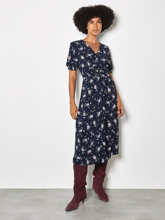 Pleated Waist Midi DressDressesPosh Boutique